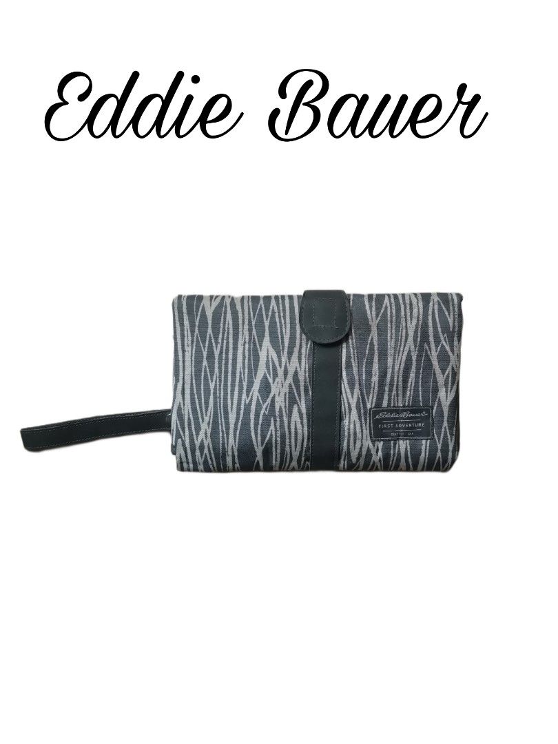 Eddie Bauer First Adventure Travel Diaper Change Kit Pad Gray White