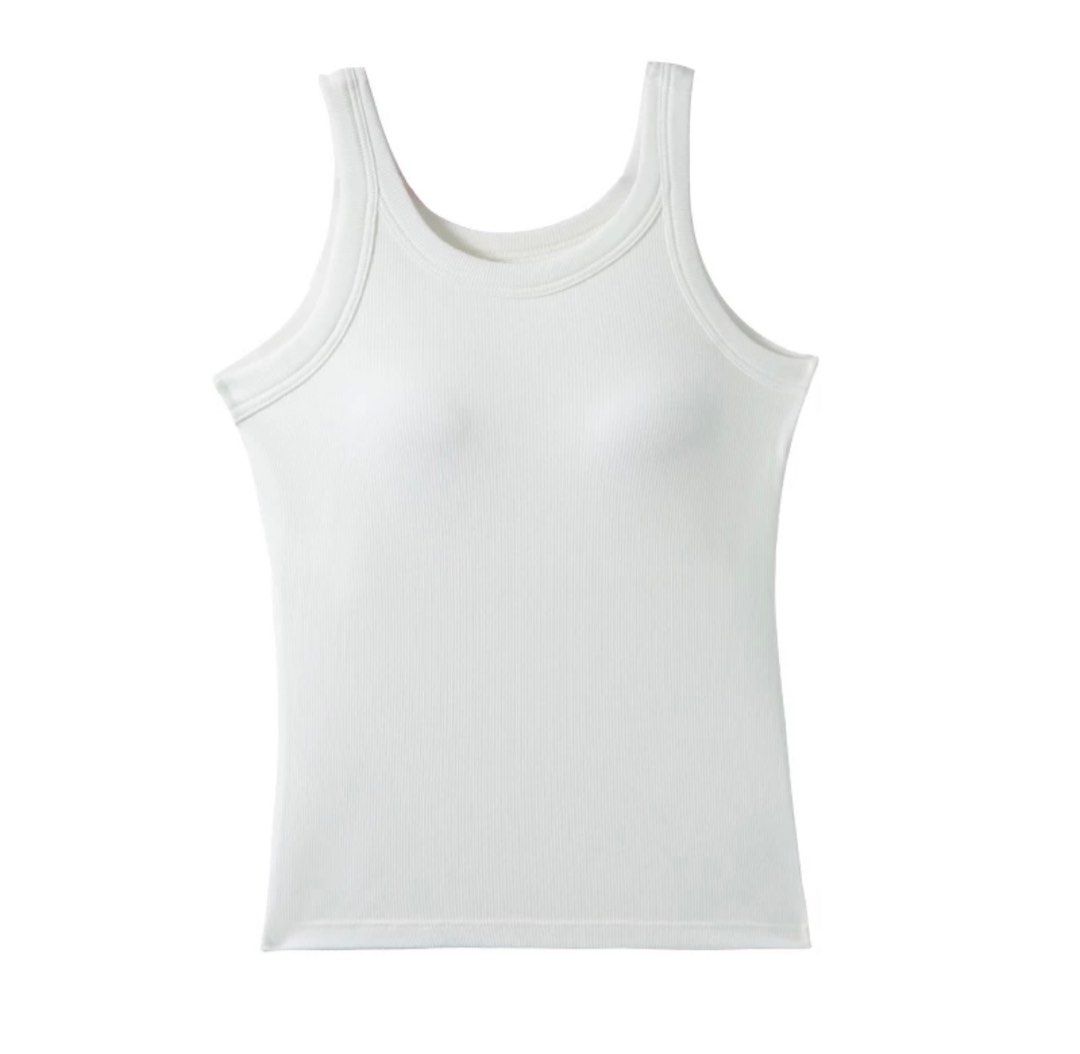 Bra Padded Ribbed Singlet, Women's Fashion, Tops, Other Tops on Carousell