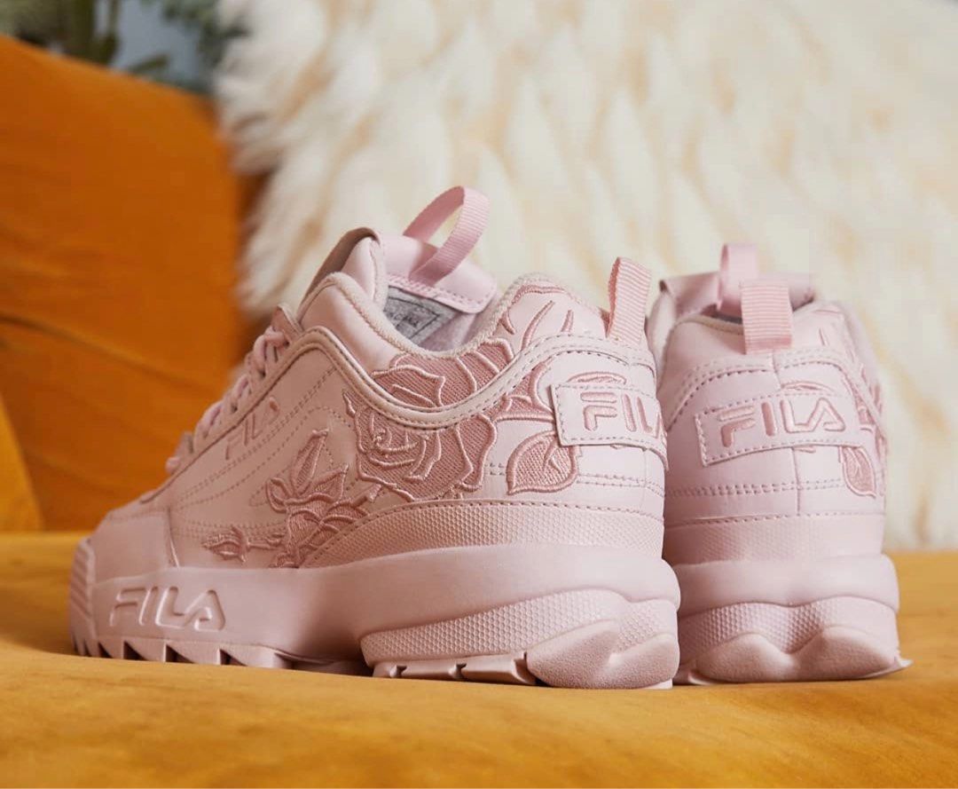 Pink embroidered fila 2025