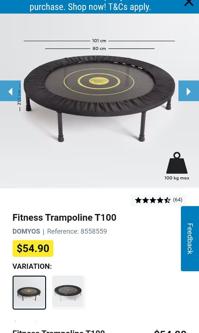 Decathlon sale exercise trampoline
