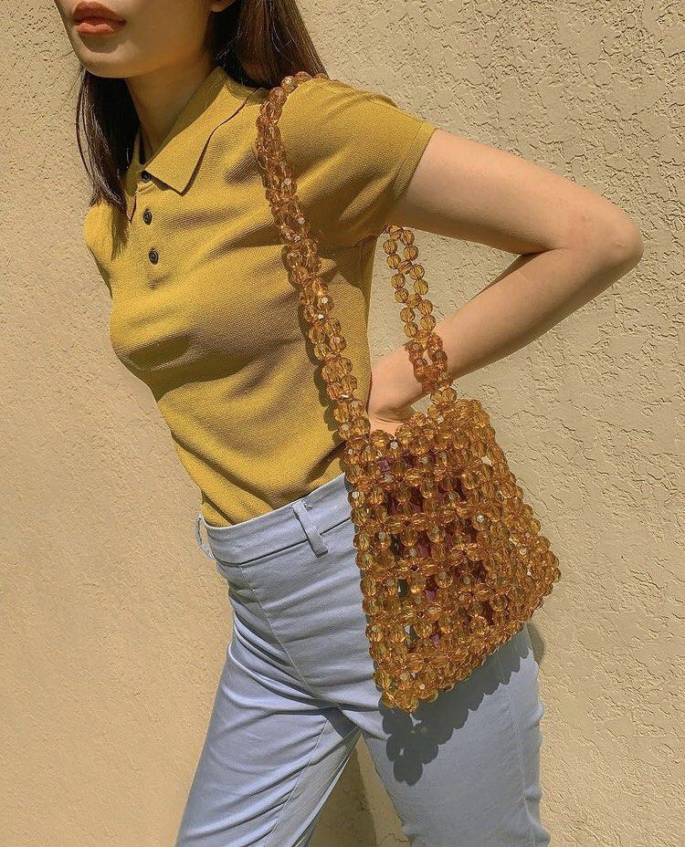 From Blank Beaded Candy Bag (Category: Shoulder Bags) located in San Pablo. Submitted by manic.pixie.wardrobe (Listing ID 1282529942, Image 1). Description: From Blank Mini Tote Bag in Caramello.
