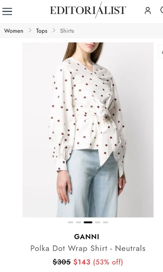 Ganni polka dot top outlet
