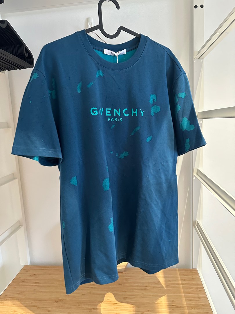 Givenchy destroyed outlet t shirt blue