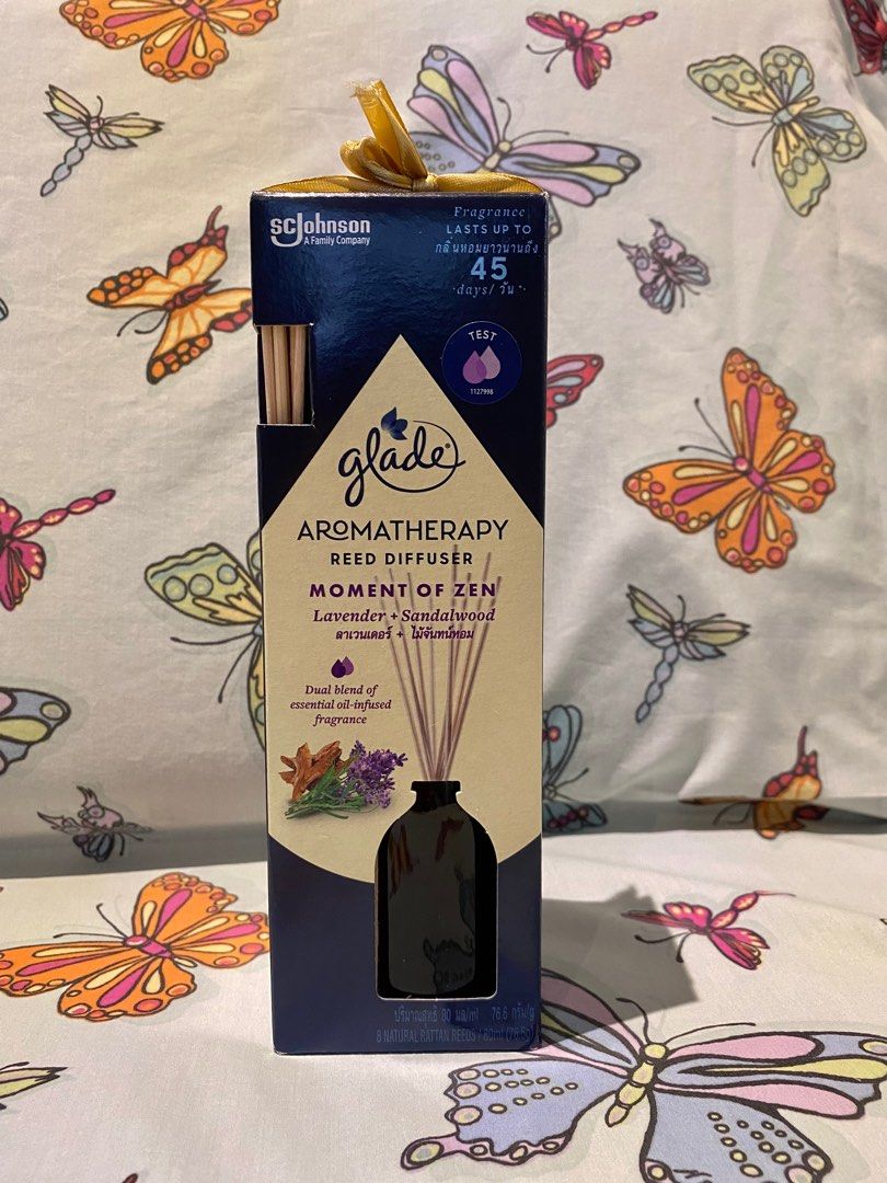 GLADE Aromatherapy Reed Diffuser - Moment of Zen (Lavender + Sandalwood),  Furniture & Home Living, Home Fragrance on Carousell