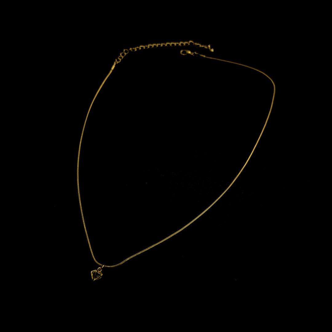 Minimalist Diamond Gold Chain Necklace - Stackable Accessories (Category: Necklaces) located in Manila. Submitted by akiva. (Listing ID 1282478498, Image 1). Description: ➤ Diamond Chain Necklace •Size: 39 cm - 48 cm •Length: 15” - 18” •With extender ☑︎ Condition: 10/10 — Brandnew ␥ RFS: Never used .