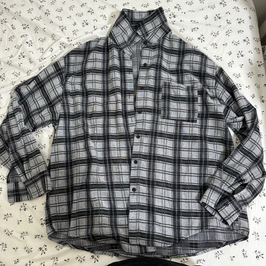 Checkered button hotsell up shirt