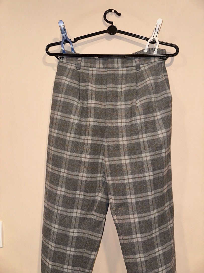 Checkered grey pants online