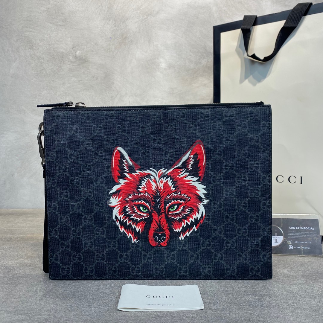 Gucci wolf clutch sales