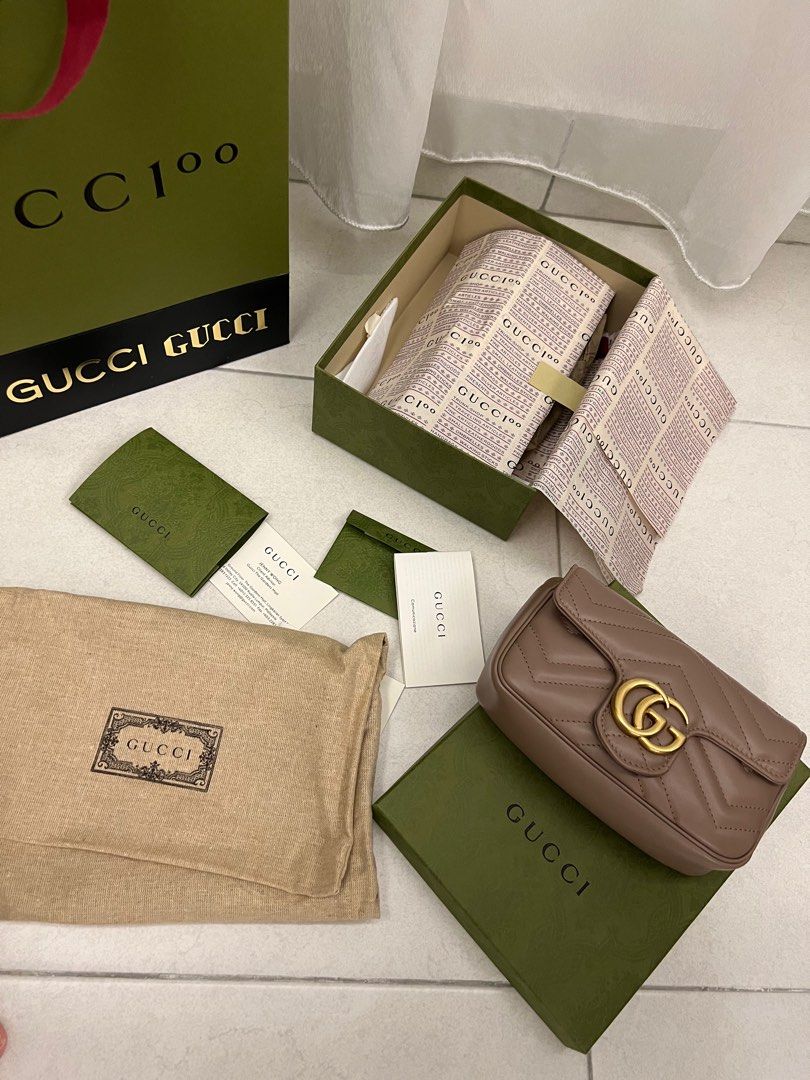 Gucci Marmont Supermini nude pink Luxury Bags Wallets on Carousell