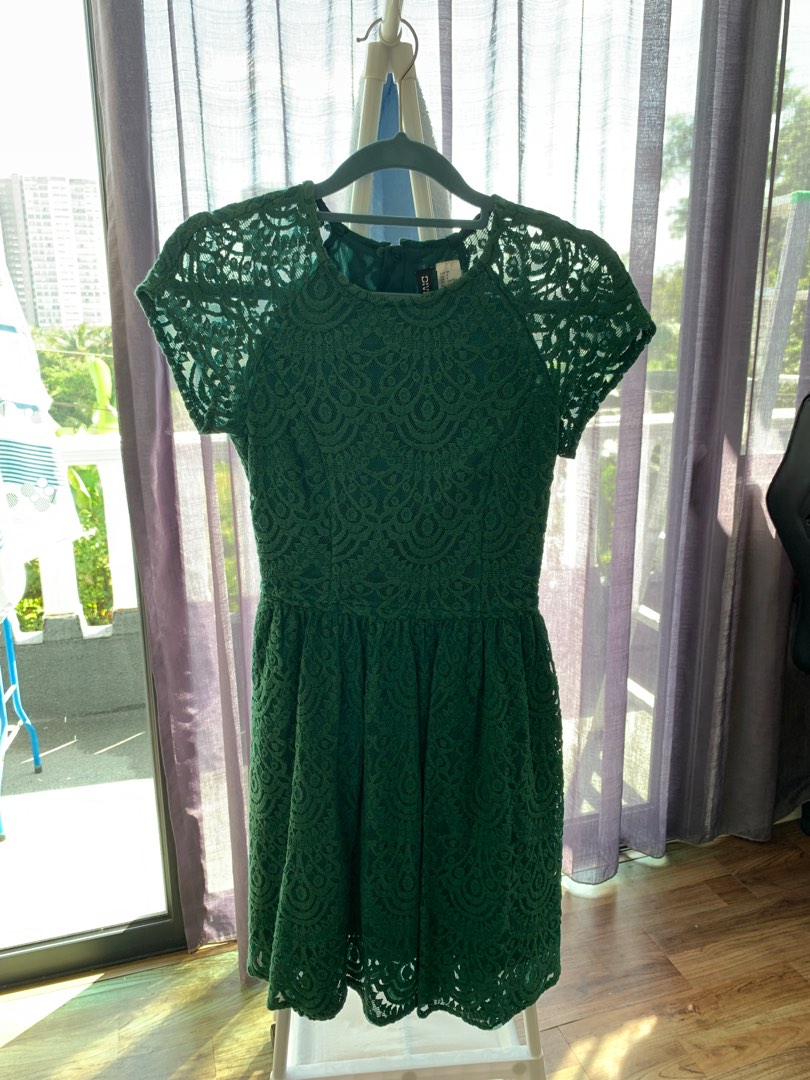 H M Green Lace Dress