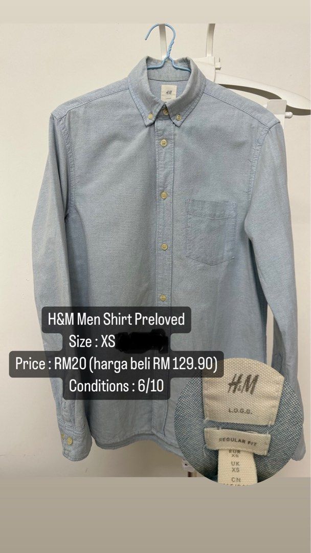 H M Men Shirt Men s Fashion Tops Sets Formal Shirts on Carousell