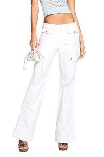 White ripped clearance cargo pants