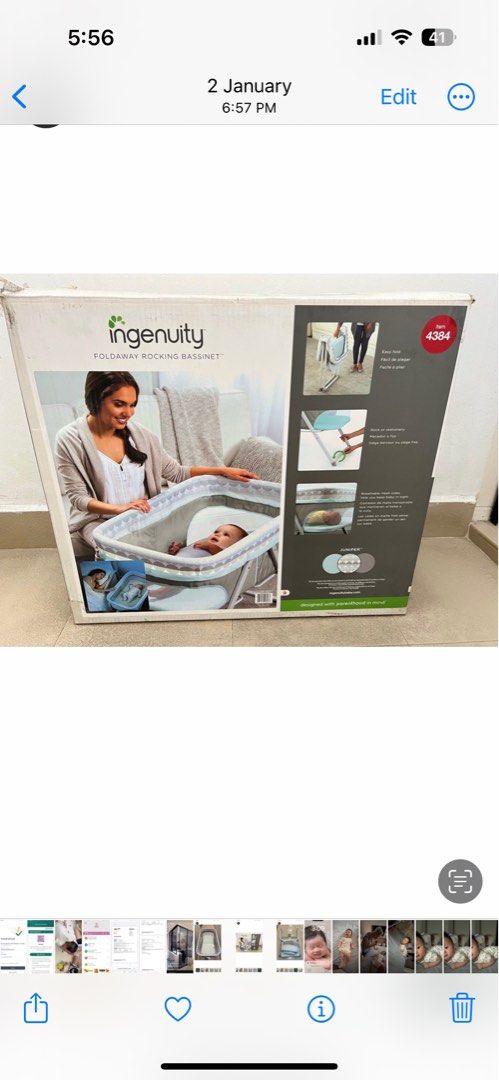 Ingenuity Foldaway Rocking Bassinet Juniper Babies Kids Baby