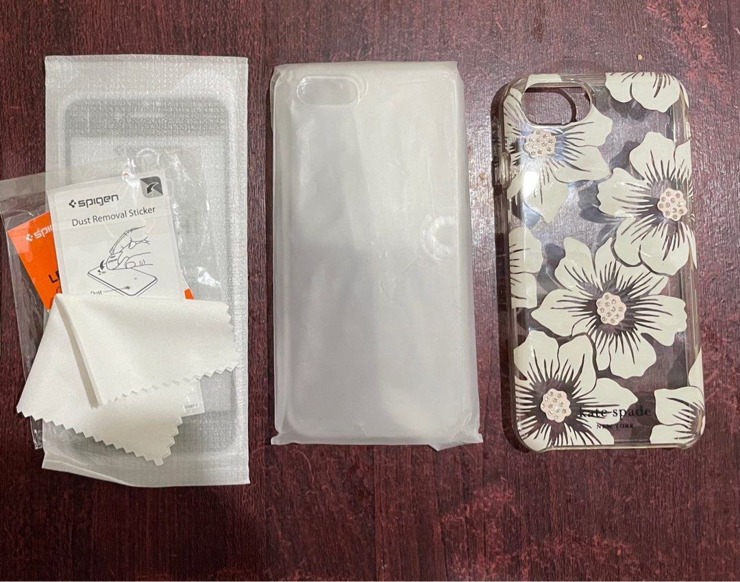 iPhone SE 3rd Gen Accessories (Category: Cases & Sleeves) located in Gapan. Submitted by anitsirc19 (Listing ID 1282214372, Image 1). Description: ❗️Original Kate Spade case(like new) ❗️Spigen Airskin White (brand new) ❗️Spigen tempered glass (brand new) RFS: phone upgrade FREE SF AROUND LUZON ONLY.