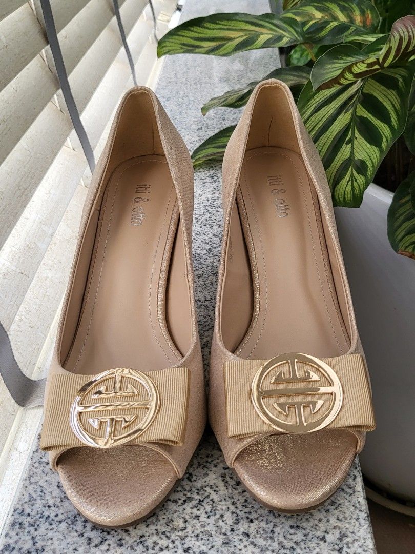 itti otto champagne gold high heels