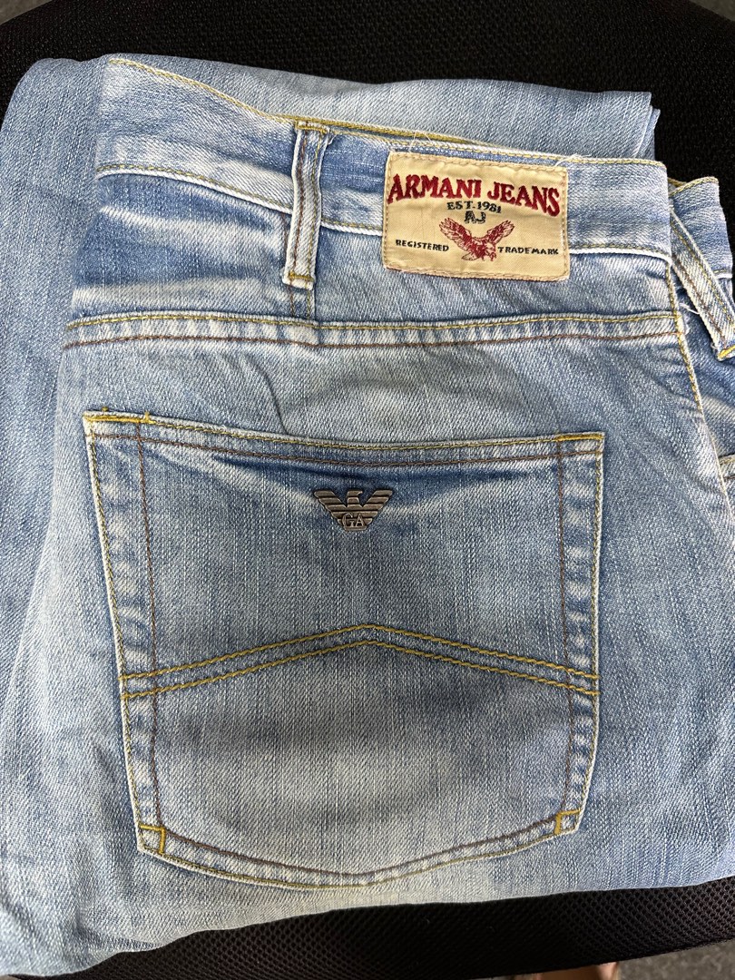 Armani jeans hotsell established 1981 trademark