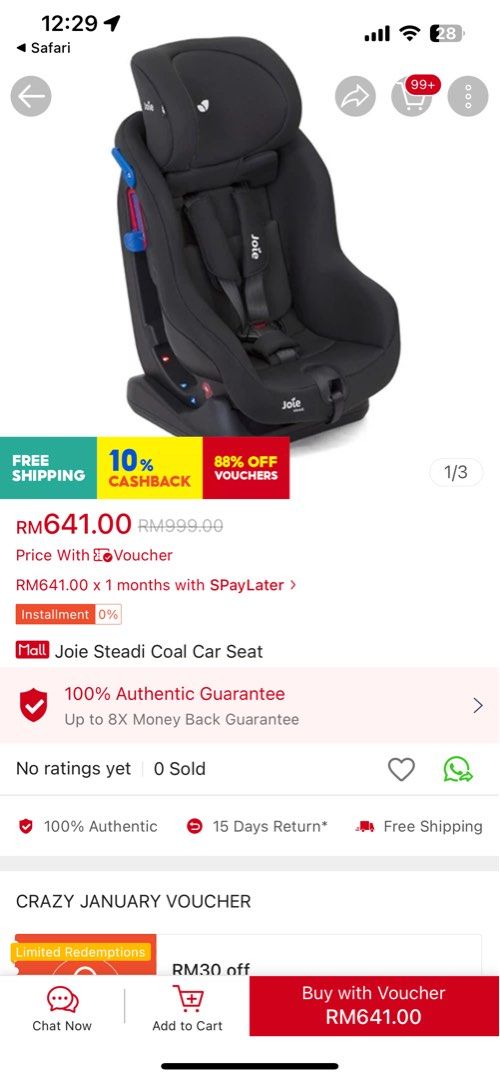 JOIE STEADI CARSEAT Babies Kids Baby Nursery Kids Furniture