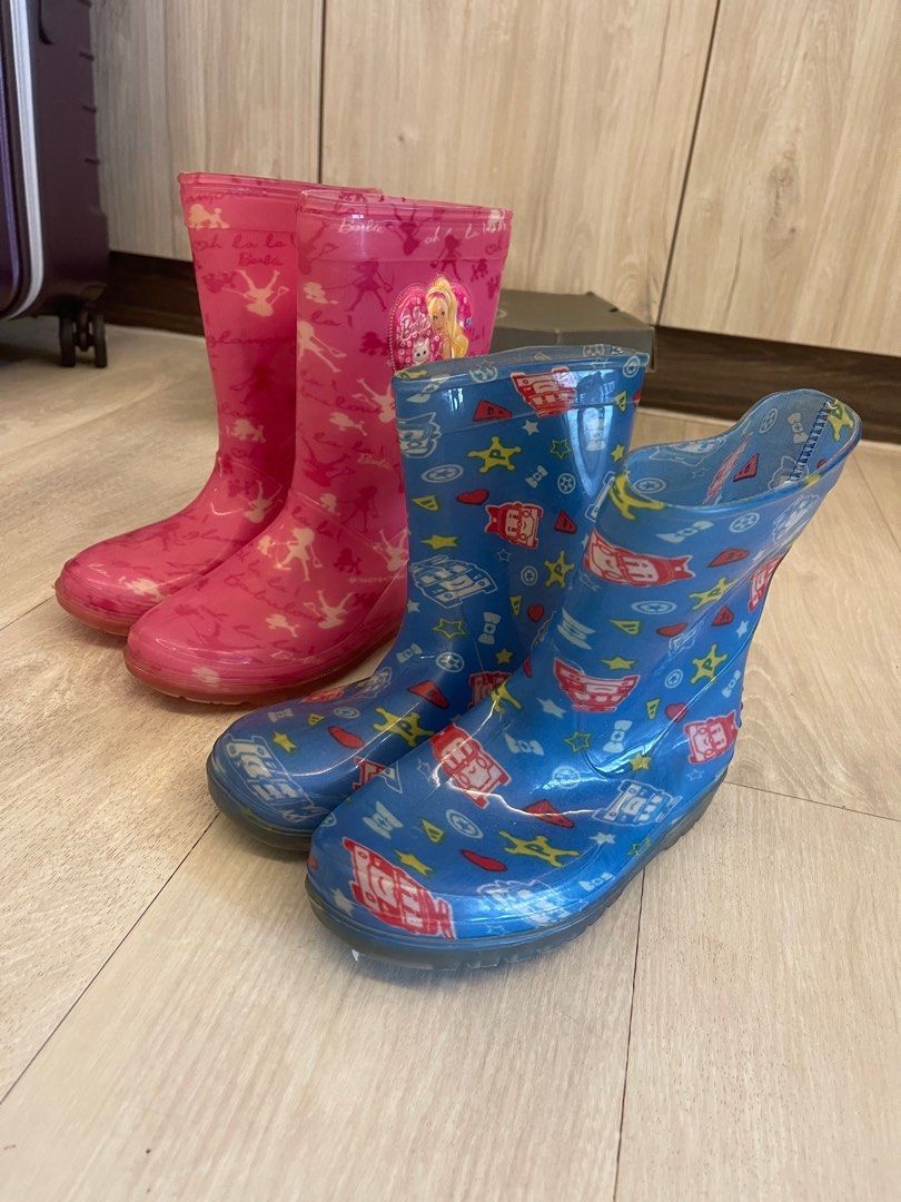 Kids Raining Boots Water Proof Rubber Shoes Pink Size 36