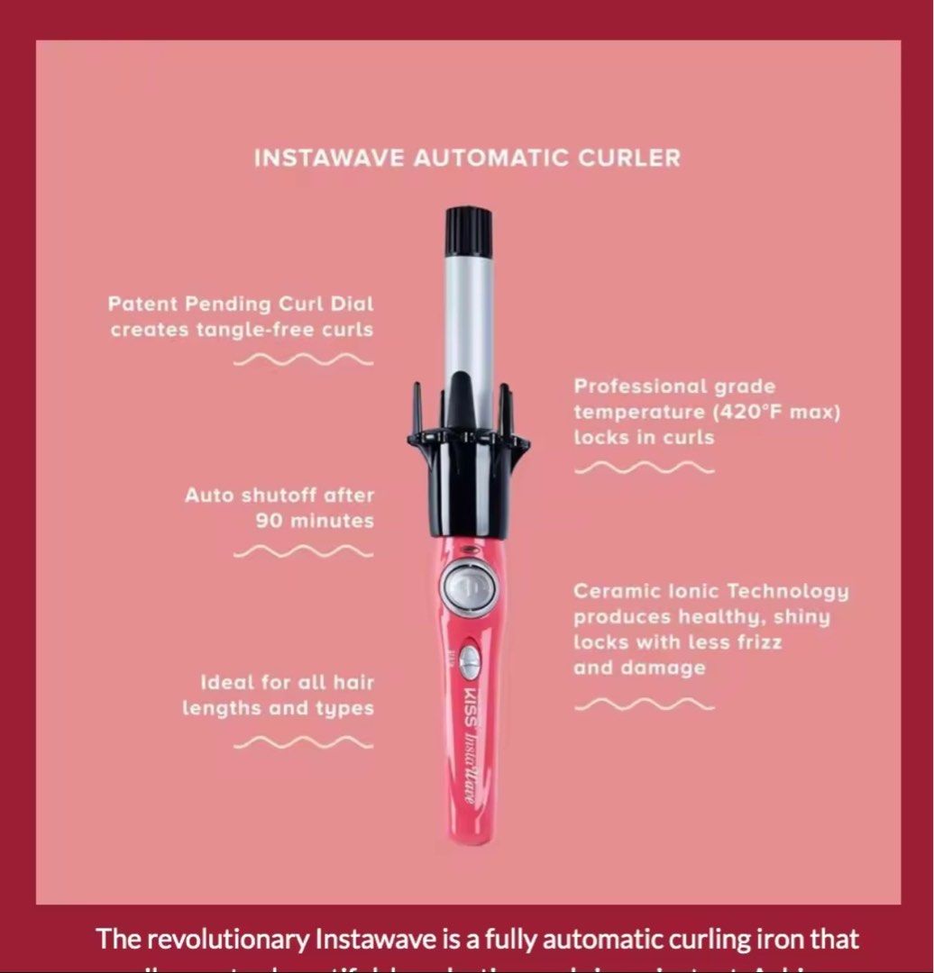 Kiss NY Insta Wave hair curler Beauty Personal Care Hair on Carousell