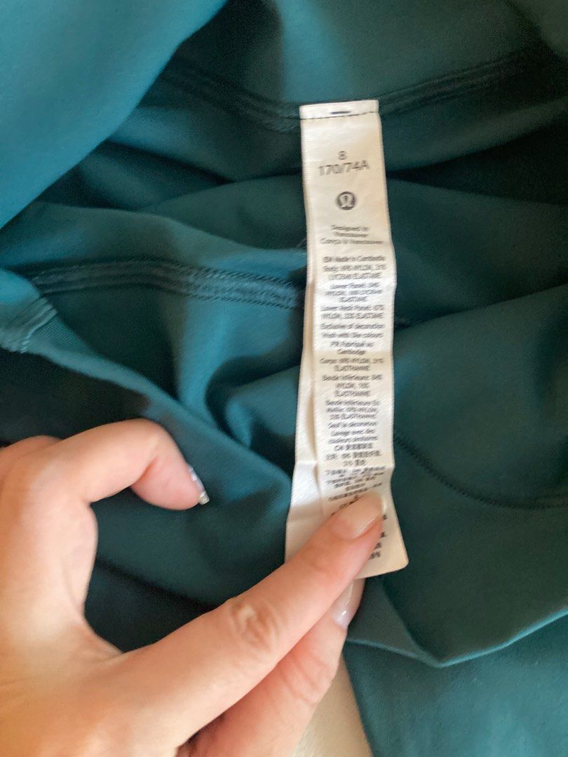 Lululemon leggings teal UK12 Wunder Under scallop hems Asian fit Women s Fashion Activewear on Carousell