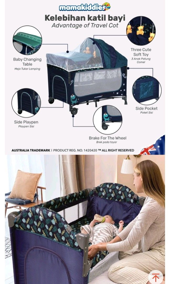 Cute baby travel cot sale