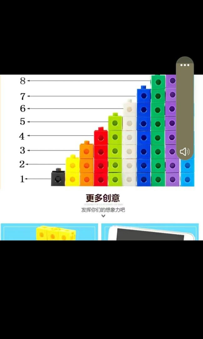 MATH LINKING CUBES (Category: Educational & Learning Toys) located in Singapore. Submitted by plumup (Listing ID 1282488900, Image 2). Description: Math Linking cubes. For learning and creative making figures. 1 bag = 100 cubes 2 packs@$8 1 bag 50 cubes at $2.50.