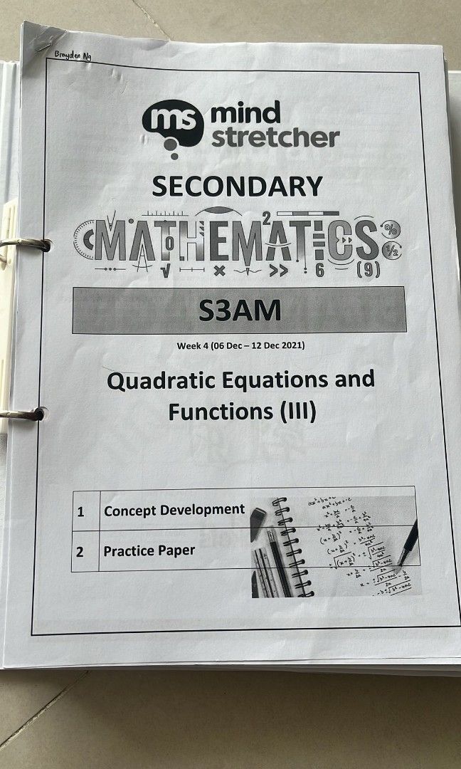 Mind Stretcher Additional Mathematics A Math Notes Worksheets (2022