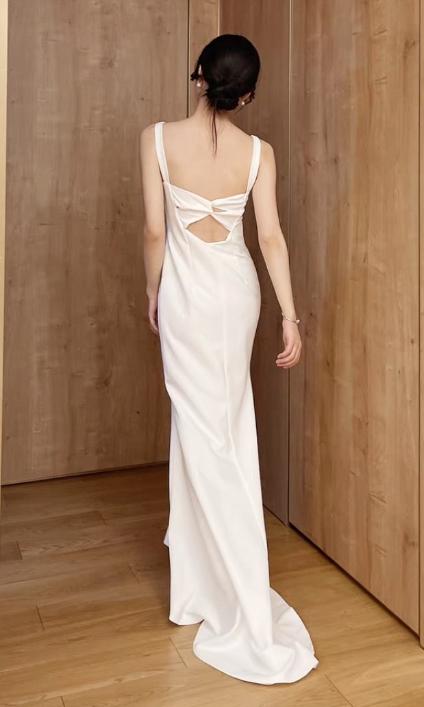 White maxi clearance silk dress
