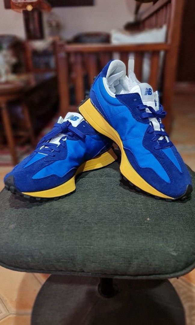 New Balance 327 Blue Yellow Men s Fashion Footwear Sneakers on Carousell