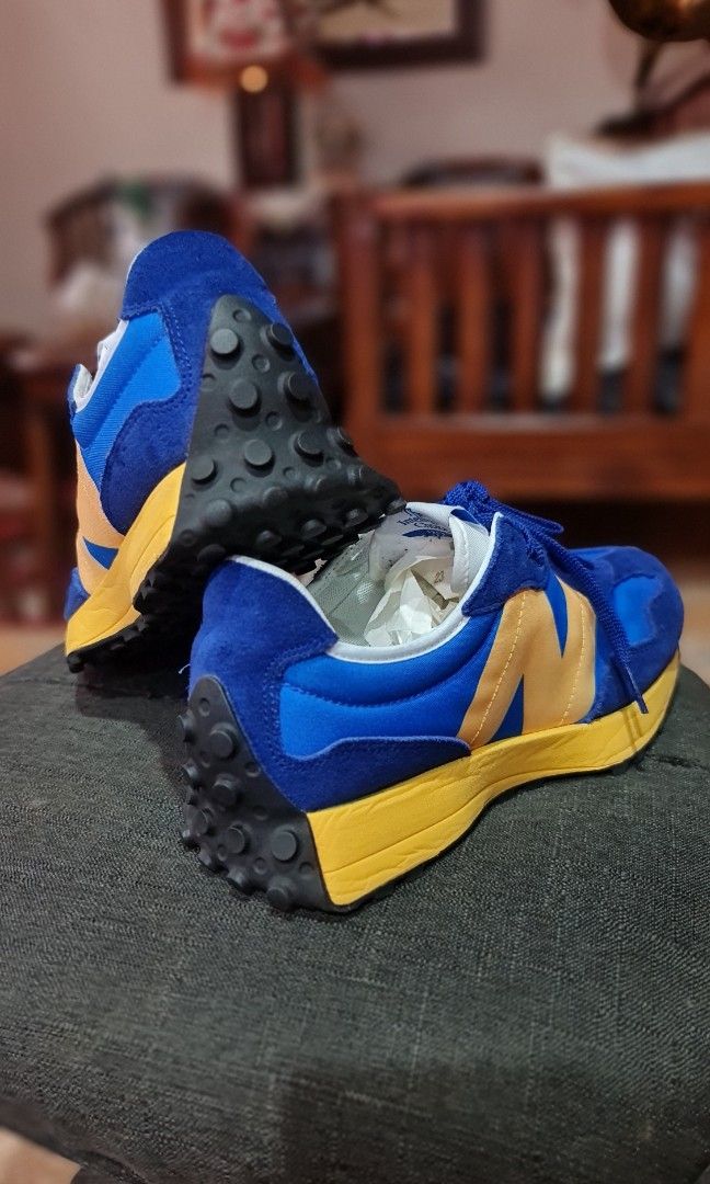 New Balance 327 Blue Yellow Men s Fashion Footwear Sneakers on