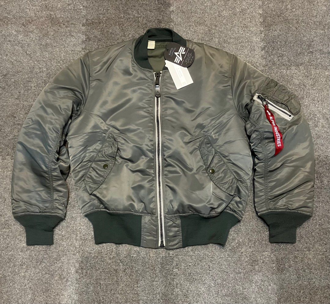 N.HOOLYWOOD X ALPHA INDUSTRIES JAPAN MA-1 MILITARY SURPLUS US ARMY CLASSIC  VINTAGE COLD WEATHER JACKET SAGE OLIVE GREEN USA BOMBER COAT JACKET JP MA1  