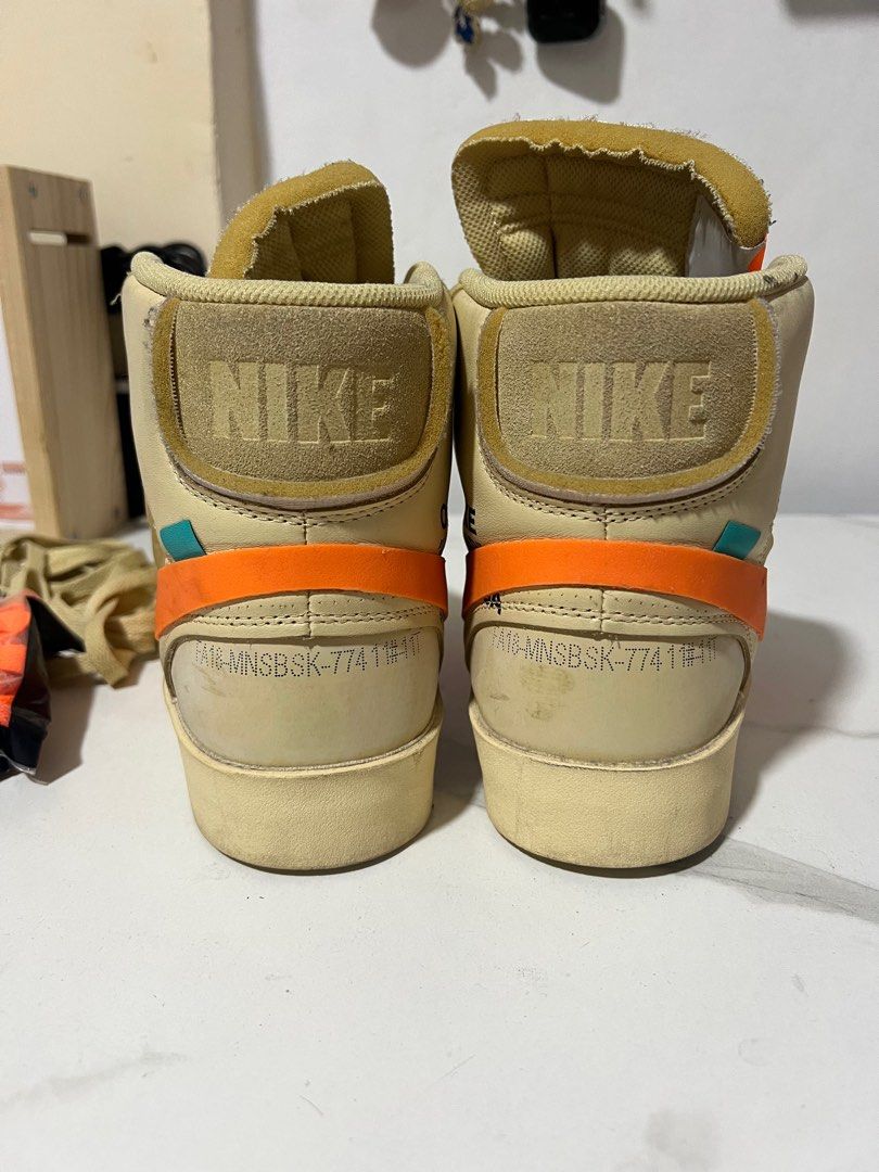 Nike Off-white Blazer All Hallows Eve (Category: Sneakers) located in Manila. Submitted by treborocin (Listing ID 1282566438, Image 2). Description: Nike Off White All Hallows Eve (AHE) Blazer No box, comes with orange and beige “shoelaces” shoelace replacement. Good condition, no sole separation. Size US 11, UK 10, EU 45.