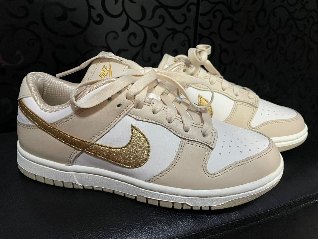 Nike Womens Dunk Low Ess Trend Gold Swoosh Women s Fashion