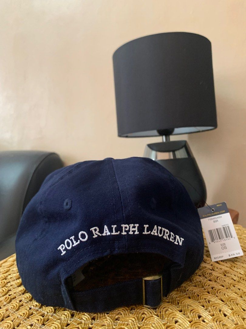 Navy blue polo hat with leather strap new arrivals
