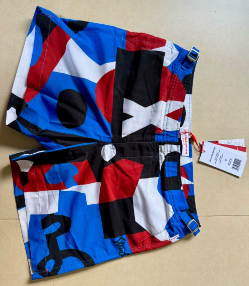 Red designer hotsell swim shorts