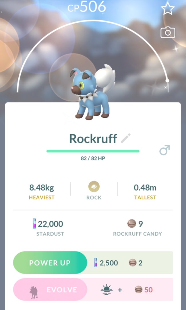Pokemon Go Shiny Dusk Form Rockruff Lycanroc RARE, Video Gaming, Gaming