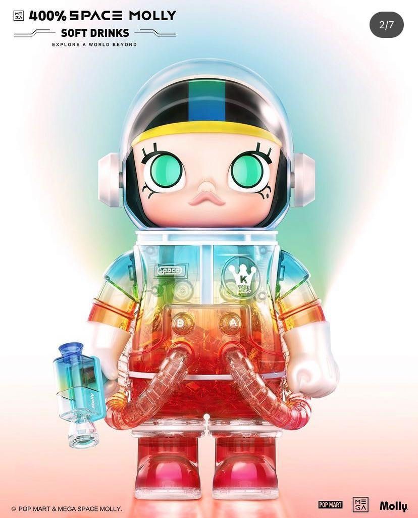 🌈POPMART 400% Mega Space Molly Soft drinks 隱藏款彩虹