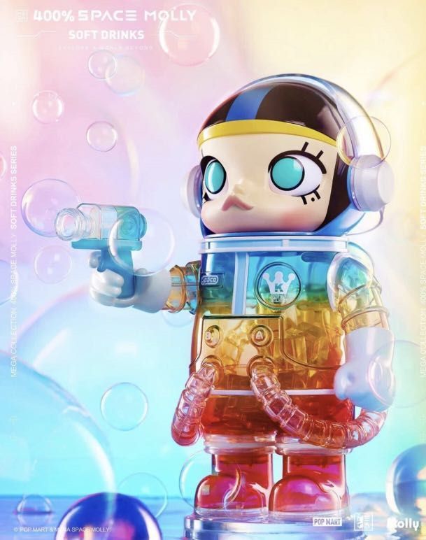 🌈POPMART 400% Mega Space Molly Soft drinks 隱藏款彩虹