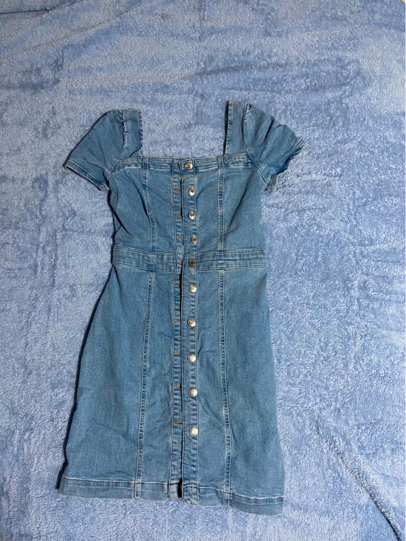 Primark Denim Buttoned Mini Dress Women s Fashion Dresses Sets