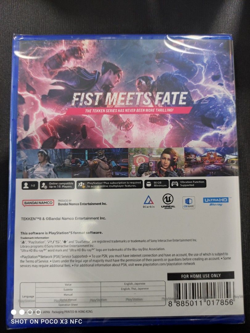 PS5 TEKKEN 8(R3) (Category: PlayStation) located in Makati City. Submitted by yomyom_onlineshop (Listing ID 1282474013, Image 2). Description: For Sale Only Brandnew Sealed No To trade/SWAP Delivery within the day Taguig Market Market Can book Via lalamove Less Time Less Effort Cod,Gcash,Banktransfer.