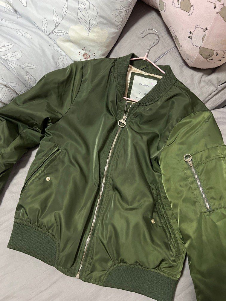 Pull bear Army Green Bomber Jacket