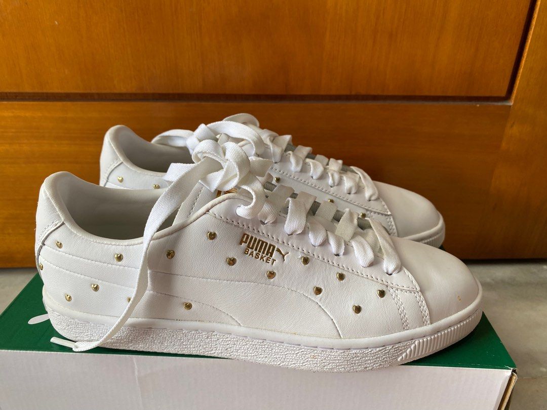 Puma basket shop studs white