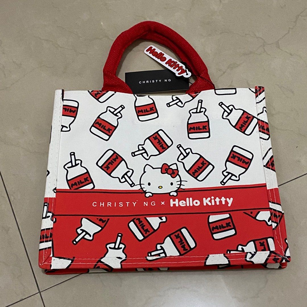 トートバッグ CHRISTY NG HELLO KITTY MILK BOTTLE MINI GROCERY TOTE CHRISTY NG HELLO KITTY MILK BOTTLE MINI GROCERY TOTE