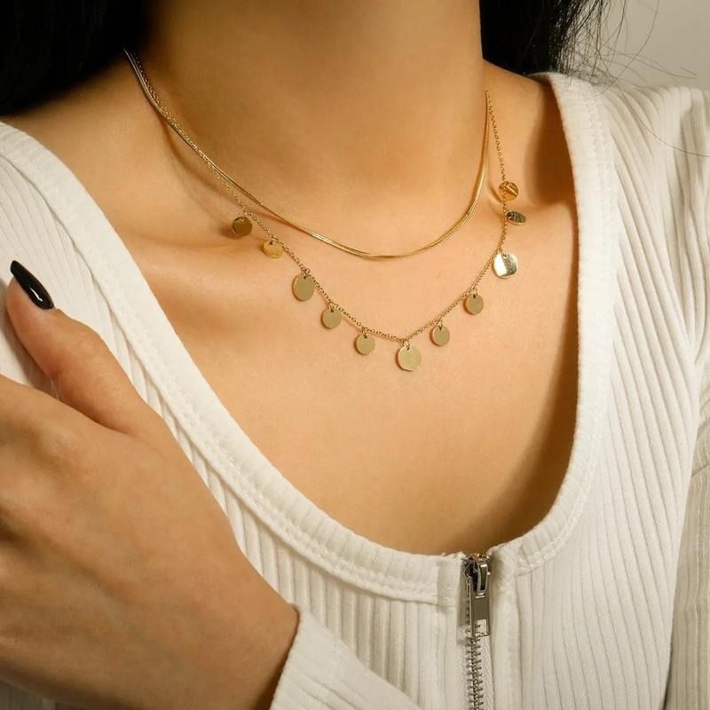 Layered discount tassel necklace