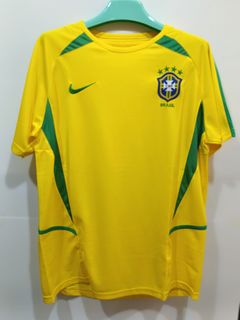 VTG Nike R9 Ronaldo Brazil Training Jersey Size XL Yellow Green