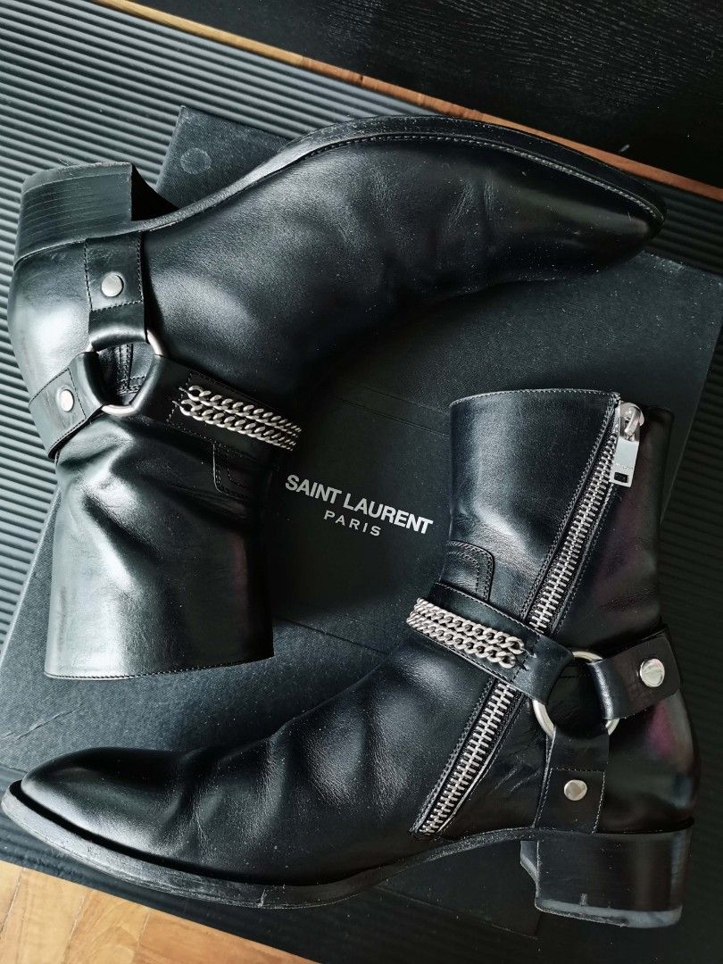 Saint laurent wyatt chain harness boot on sale