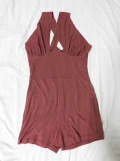 Shein Old Rose Sexy Back Romper