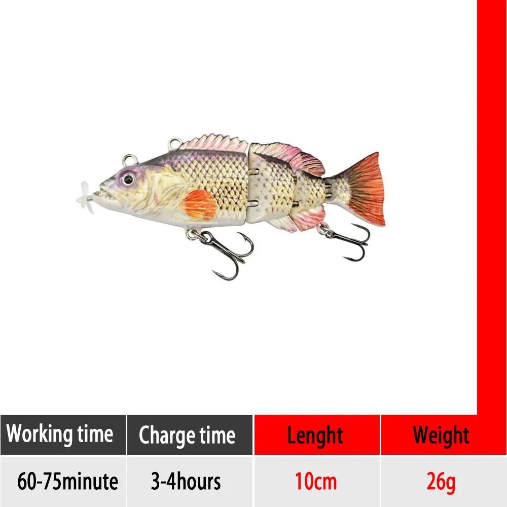 small Robotic Swimming Lures Fishing Auto Electric Lure Bait Wobblers For  Swimbait USB Rechargeable Flashing LED light, 運動產品, 行山及露營- Carousell