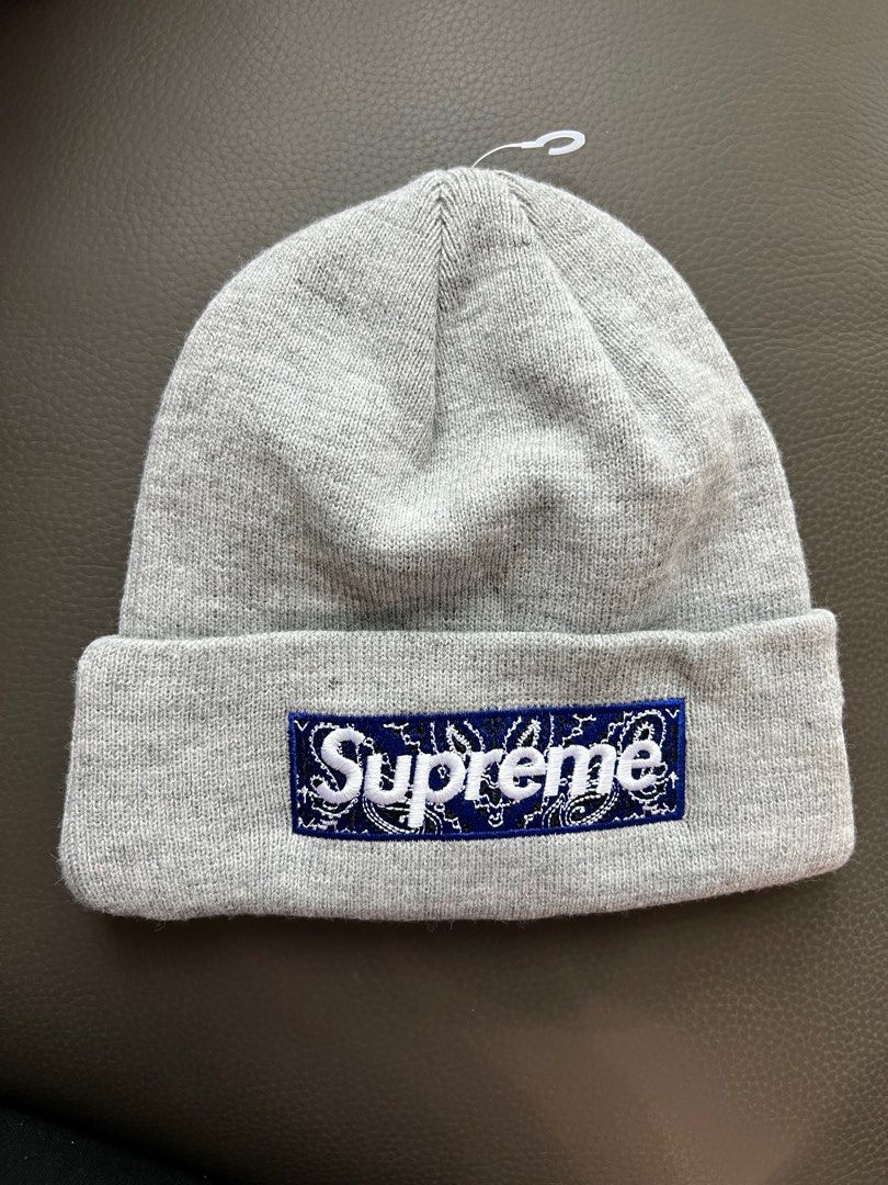 Supreme New Era Box Logo Beanie (FW19)灰色, 名牌, 飾物及配件