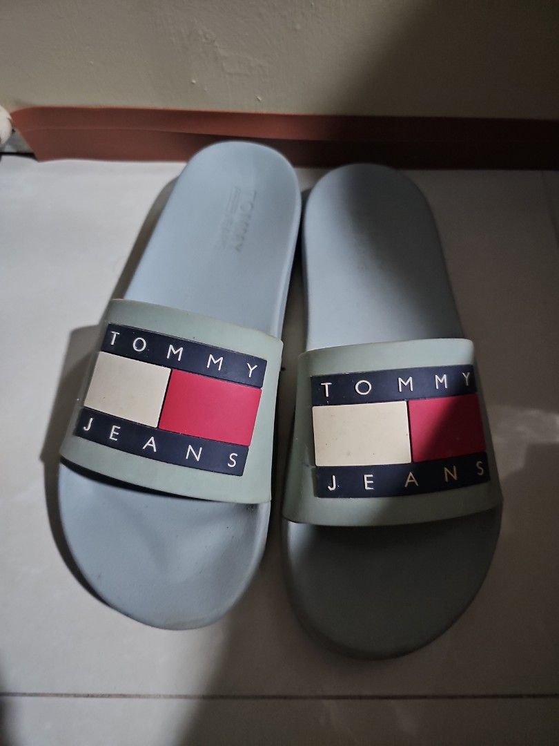 Colorful tommy hilfiger slides deals